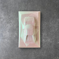 Ferrari 288 GTO concrete sculpture in iridescent pearl shimmering finish by CarArt Dubai