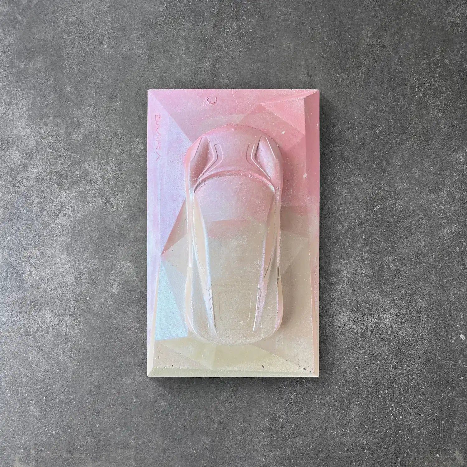 Concrete Lotus Emira sculpture in soft pastel gradient design – CarArt Dubai
