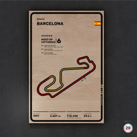 Limited wood artwork of Barcelona F1 racetrack with 3D depth texture – CarArt Dubai