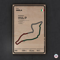 Limited wood artwork of Imola F1 racetrack with 3D depth texture – CarArt Dubai