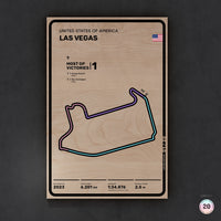 Limited wood artwork of Las Vegas F1 racetrack with 3D depth texture – CarArt Dubai