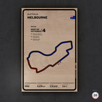 Limited wood artwork of Melbourne F1 racetrack with 3D depth texture – CarArt Dubai