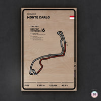 Limited wood artwork of Monaco Monte Carlo F1 racetrack with 3D depth texture – CarArt Dubai