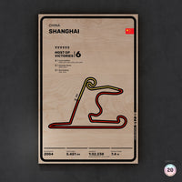 Limited wood artwork of Shanghai F1 racetrack with 3D depth texture – CarArt Dubai