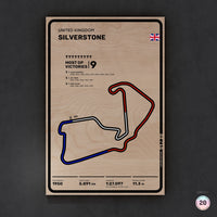 Limited wood artwork of Silverstone UK F1 racetrack with 3D textured depth – CarArt Dubai