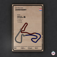 Limited wood artwork of Zandvoort Dutch GP F1 racetrack with 3D textured depth – CarArt Dubai